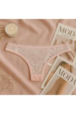 Dantel Detaylı Soft Pembe Bralet Külot Takımı - Şık ve Zarif Tasarım - 5