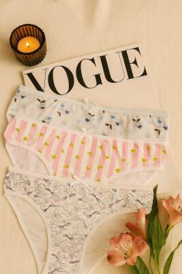 Kadın 3'lü Pamuklu Desenli Külot Seti - Rahat & Nefes Alan İç Giyim - hepimiz alalım