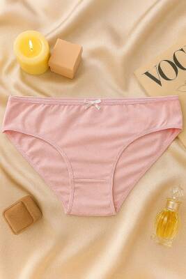 Kadın 3'lü Pamuklu Külot Seti - Fuşya, Kırmızı, Pudra - Günlük Rahat Dikişsiz Slip - 2