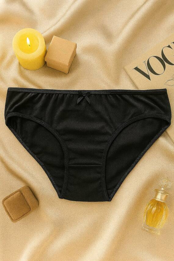 Kadın 3'lü Pamuklu Külot Seti - Lacivert, Siyah, Mor - Günlük Rahat Dikişsiz Slip - 3