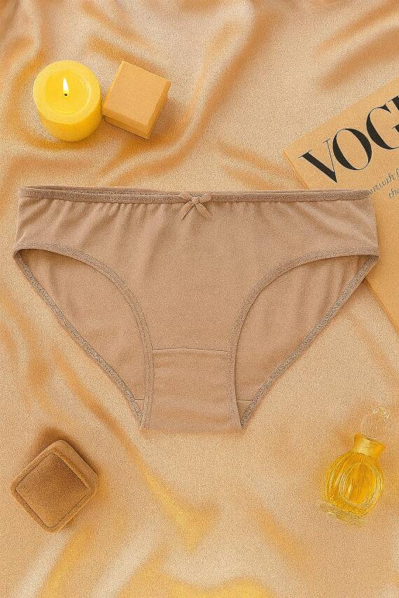 Kadın 5'li Pamuklu Külot Seti - Ten, Bej, Beyaz, Krem, Yeşil - Günlük Rahat Dikişsiz Slip - 4