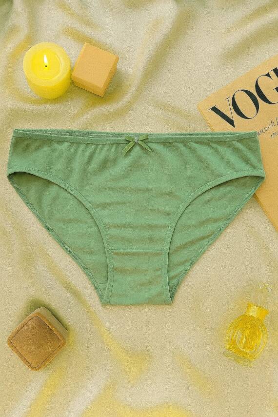 Kadın 5'li Pamuklu Külot Seti - Ten, Bej, Beyaz, Krem, Yeşil - Günlük Rahat Dikişsiz Slip - 5