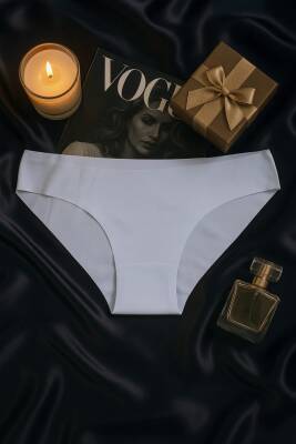 Kadın Beyaz Dikişsiz Slip Külot 3’lü Set – İz Yapmayan Microfiber İç Giyim - 2