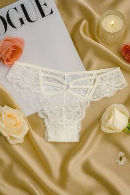 Kadın Dantel Detaylı Külot 3’lü Set - Siyah Beyaz - 3