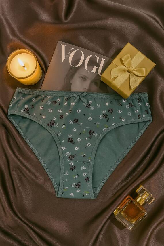 Kadın Pamuklu Desenli Slip Külot 3’lü Set - Çiçekli & Baskılı - 3