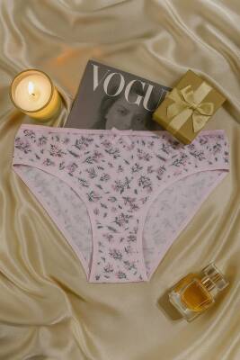 Kadın Pamuklu Desenli Slip Külot 3’lü Set - Çiçekli & Baskılı - 4