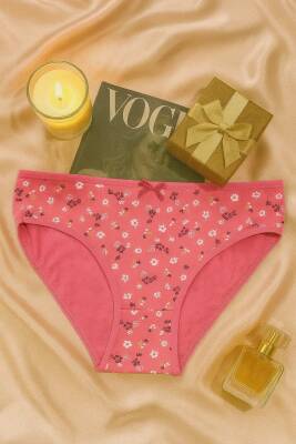 Kadın Pamuklu Desenli Slip Külot 3’lü Set – Çizgili & Çiçekli & Burç Temalı - 3