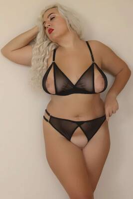 Özel Bölgeleri Açık Siyah Transparan Fantazi Sütyen Takımı TM1307 - 5