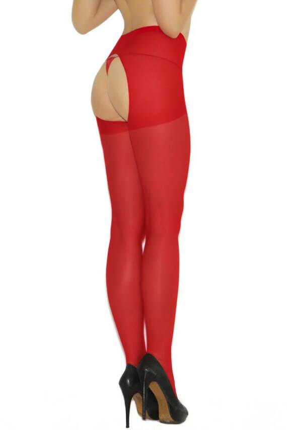 Özel Bölgesi Açık Kırmızı Fantazi Külotlu Çorap TM2035 - 1