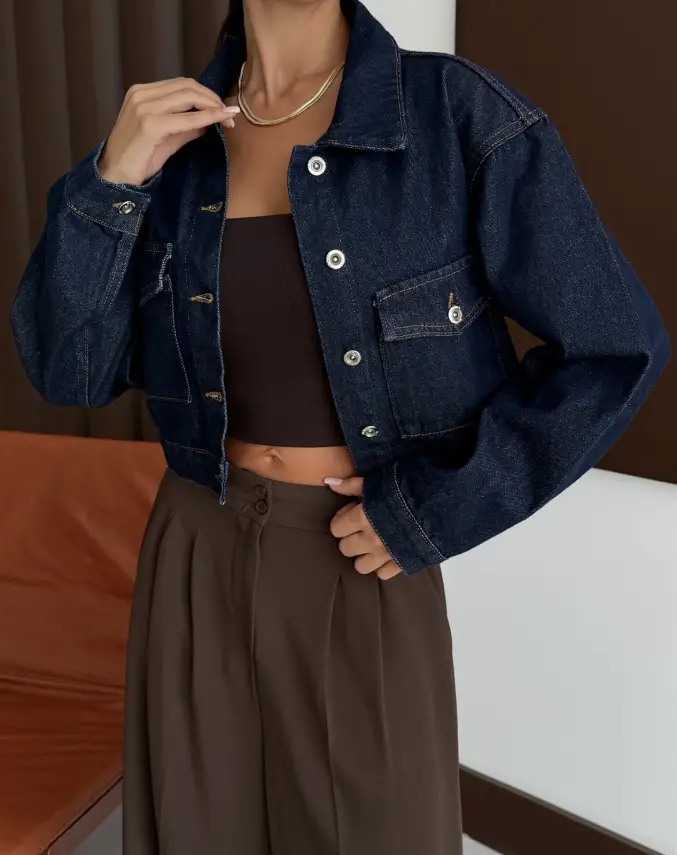 Siyah Crop Kadın Ceket | Şık ve Modern Kombinlerin Vazgeçilmezi - 6