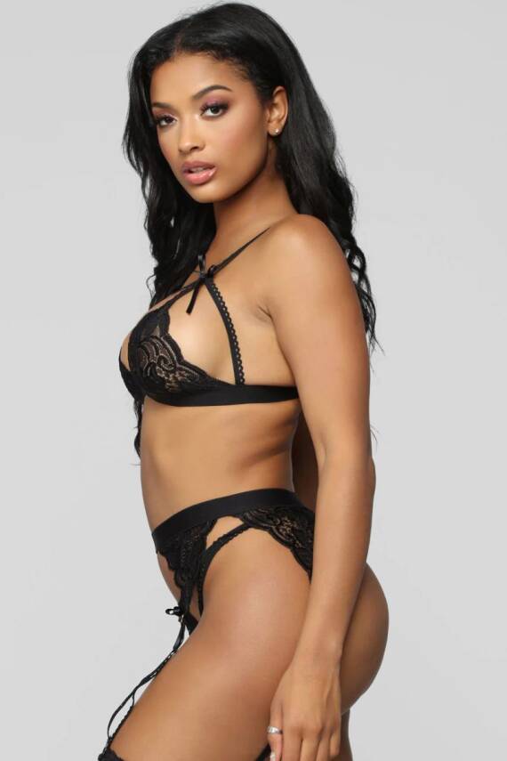 Siyah Dantelli Jartiyer Takımı TM1274 - 2