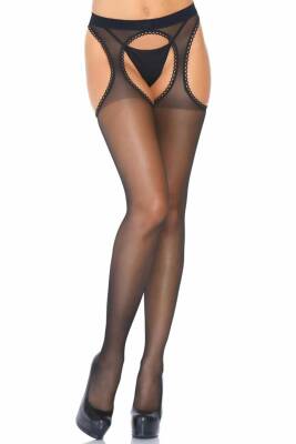 Siyah Özel Bölgesi Açık Fantazi Külotlu Çorap TM0935 - 2