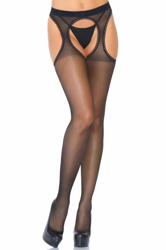 Siyah Özel Bölgesi Açık Fantazi Külotlu Çorap TM0935 - 2