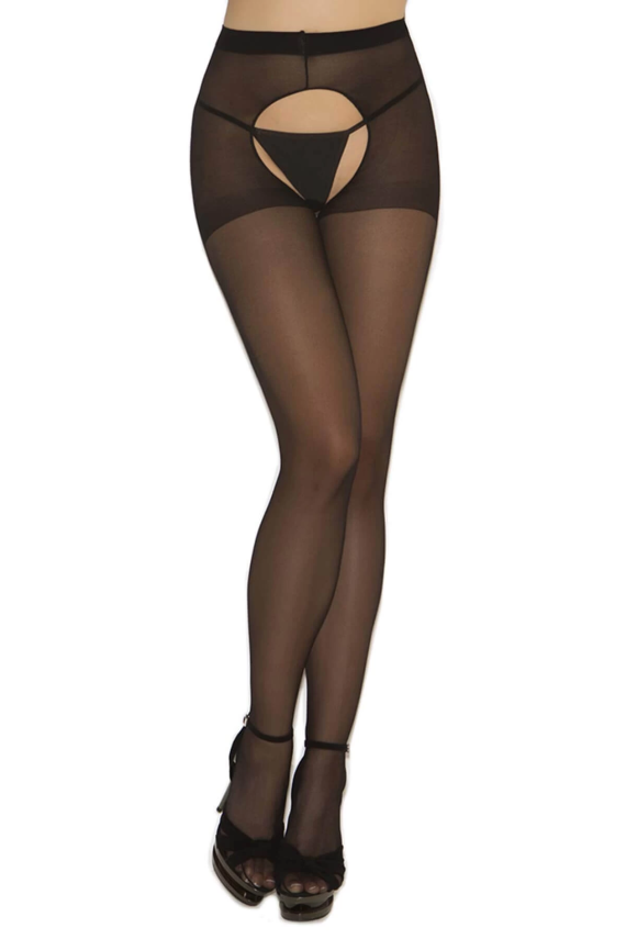 Siyah Özel Bölgesi Açık Fantazi Külotlu Çorap TM1078 - 2