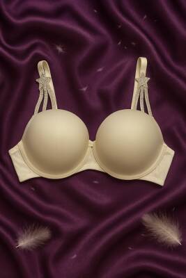 Taş Detaylı Beyaz Push Up Sütyen Takımı - 2